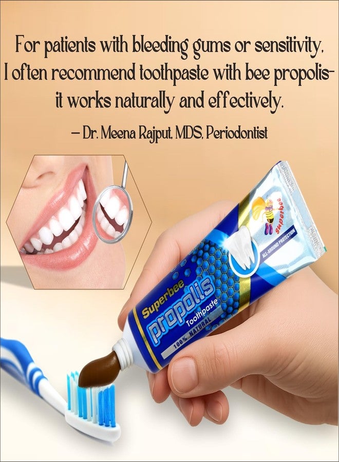 Superbee Propolis Toothpaste, Pack of 6, 100g Each, Natural Herbal Formula with Honey, Fluoride-Free - Image 4